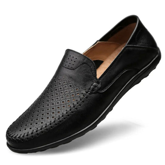 Air-Flow Leather Loafers - Men's Breathable Shoes