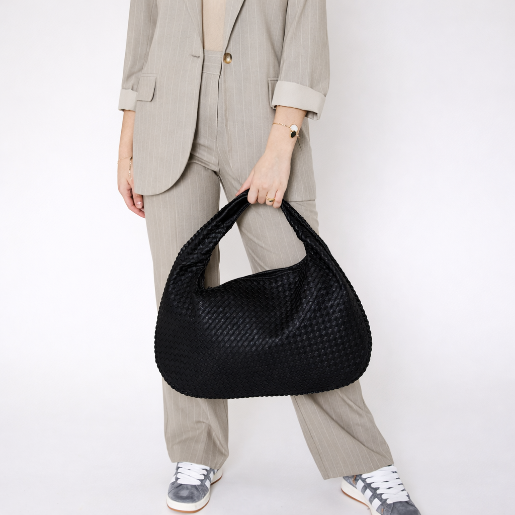 The Milano Woven Bag - Women's Vegan Leather Hobo Bag