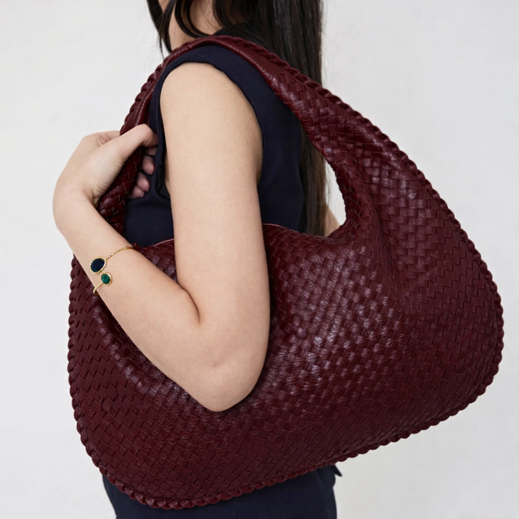 The Milano Woven Bag - Women's Vegan Leather Hobo Bag