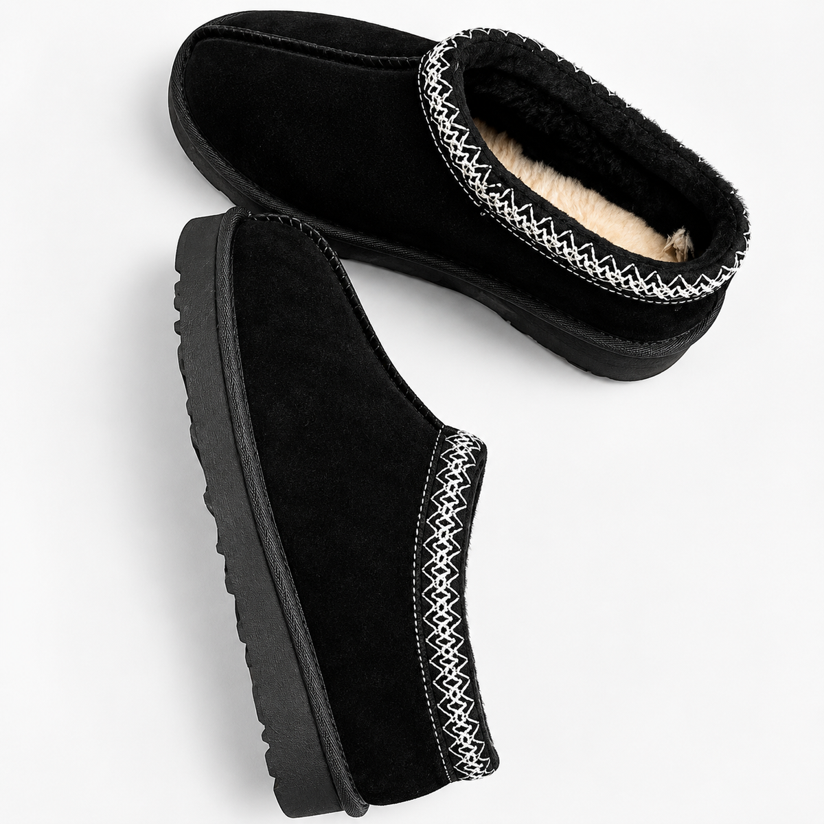 Winter Slippers - Women's Warm Lined Platform Slippers