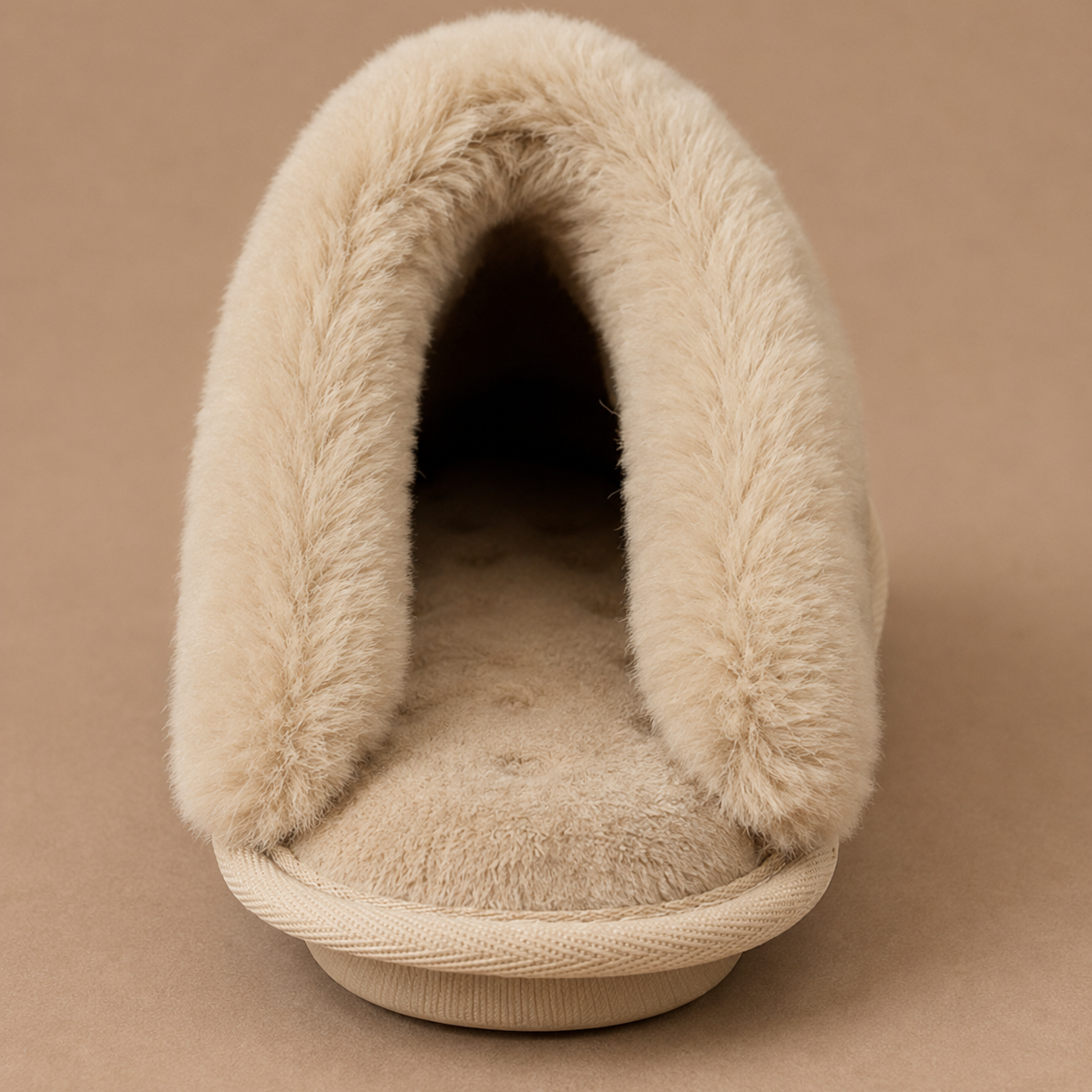 Suede Mule Slippers - Women's Faux Fur Lined Slippers