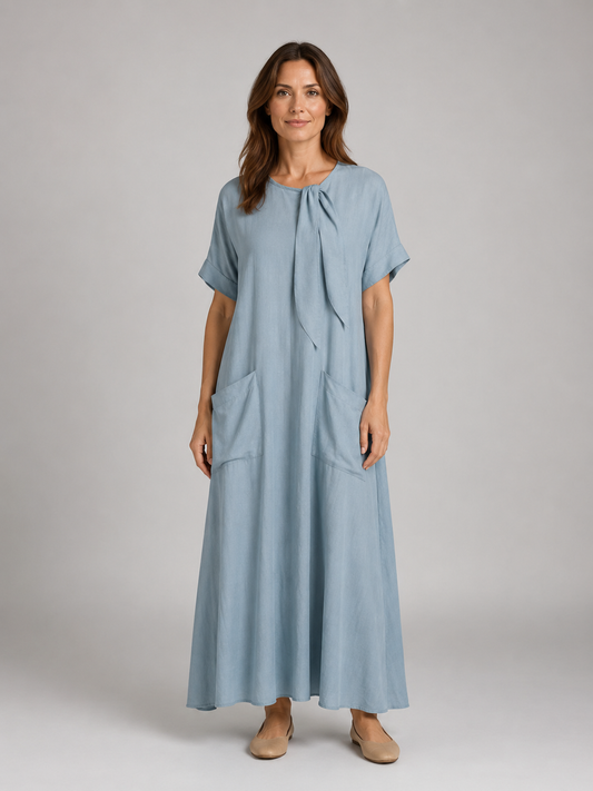 Relaxed Pocket Maxi Dress - Women's Flowy Long Dress