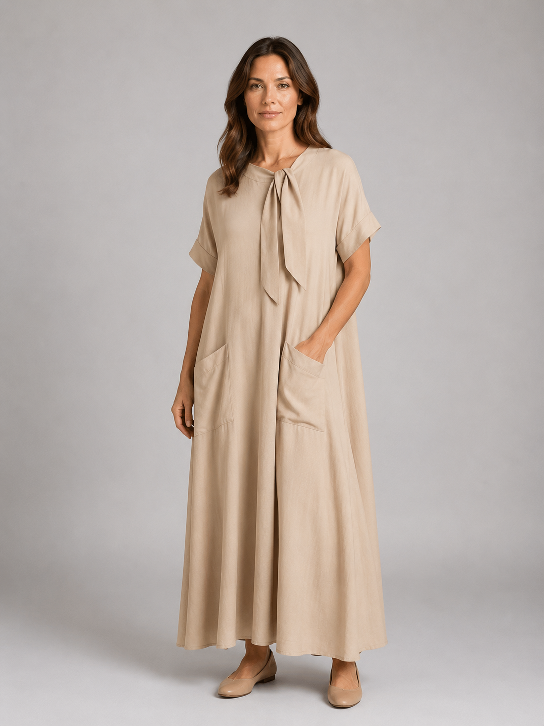 Relaxed Pocket Maxi Dress - Women's Flowy Long Dress