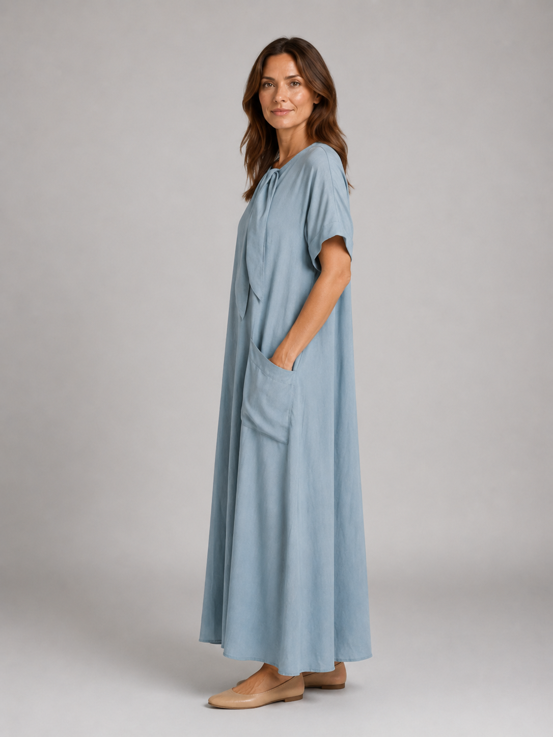 Relaxed Pocket Maxi Dress - Women's Flowy Long Dress