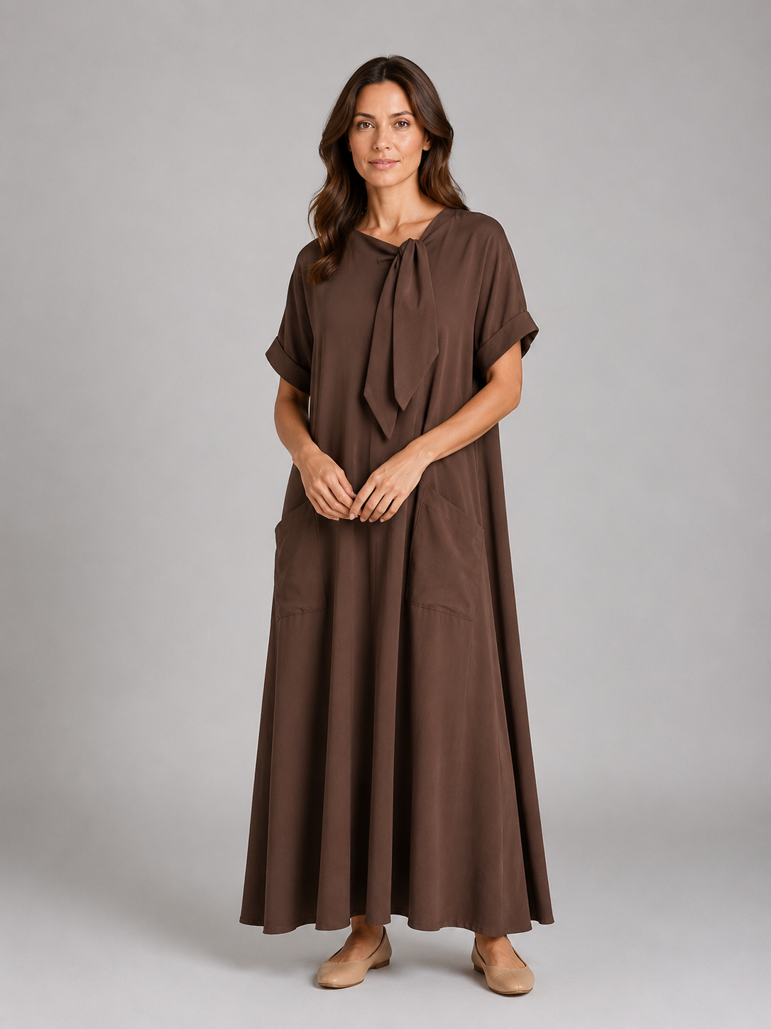 Relaxed Pocket Maxi Dress - Women's Flowy Long Dress