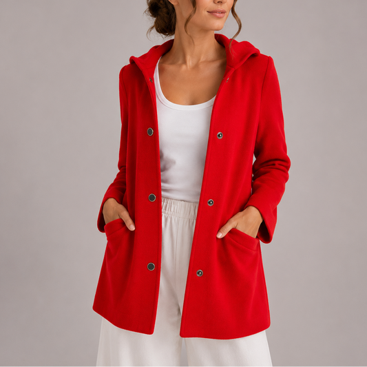 Casual Hooded Cardigan - Women's Button Up with Pockets