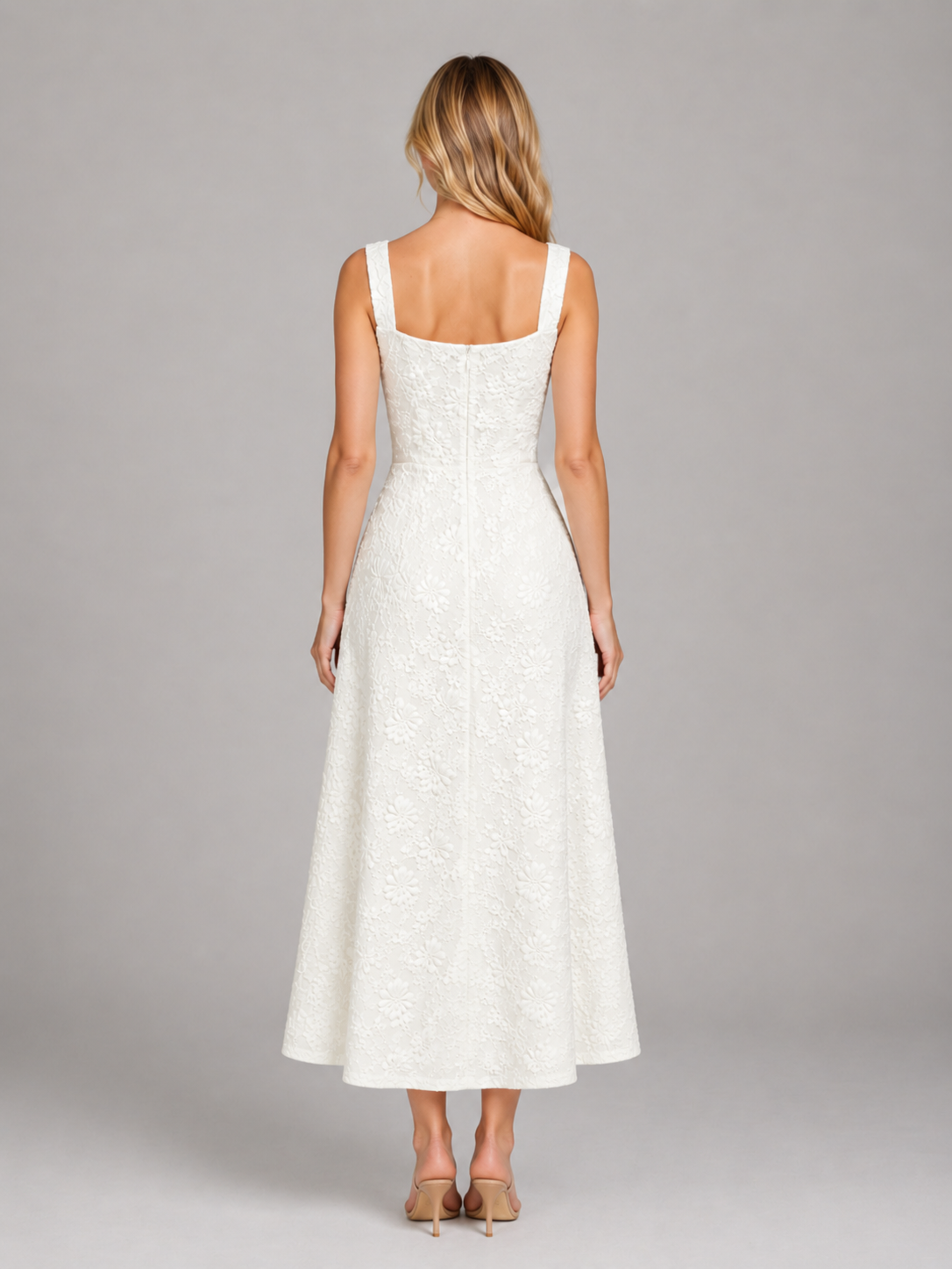 Cosima Jacquard Midi Dress - Women's A-Line Floral Dress