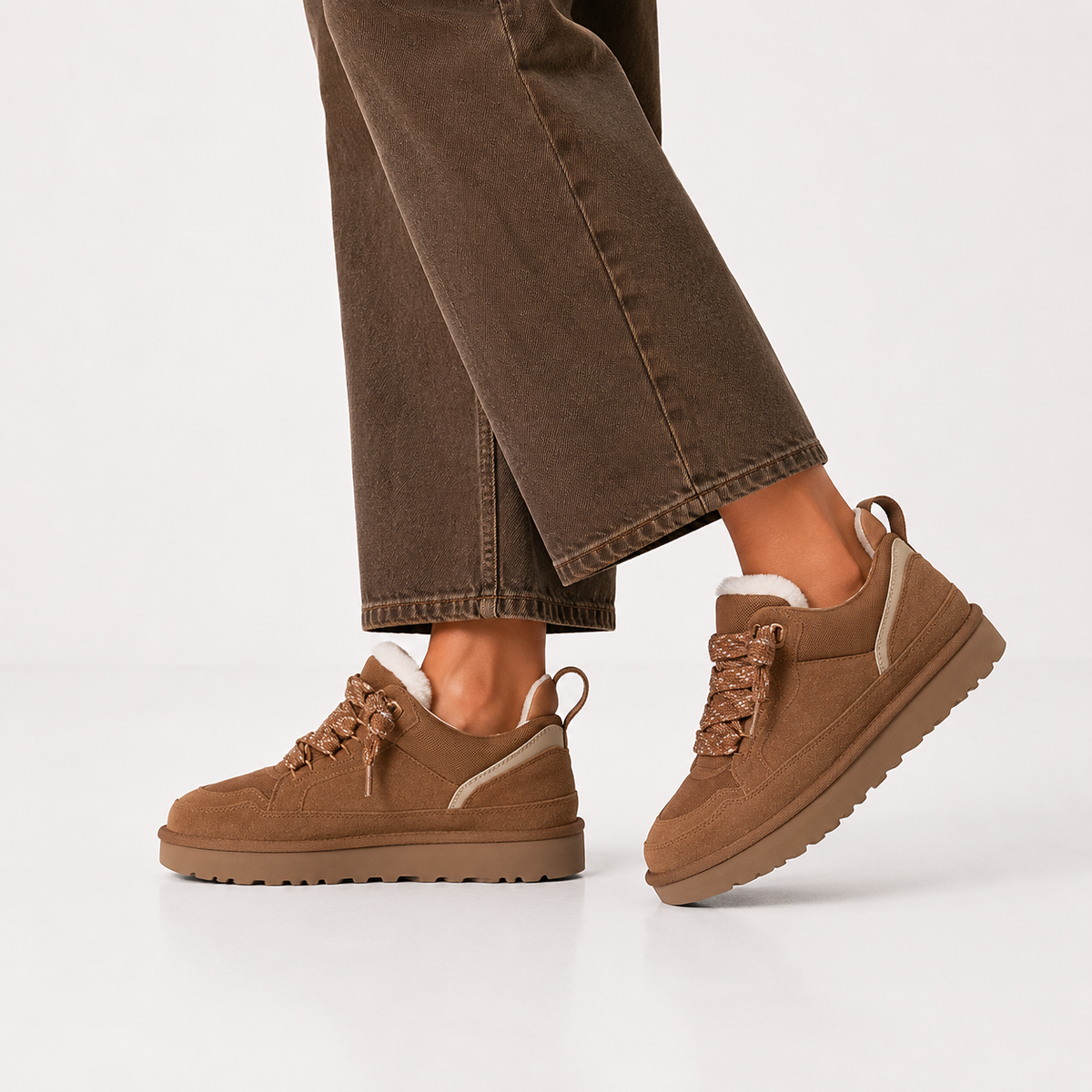 Suede Platform Trainers - Women's Lined Winter Trainers