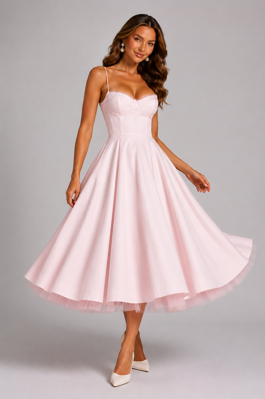 Seraphina Corset Midi Dress - Women's Wedding Guest Dress