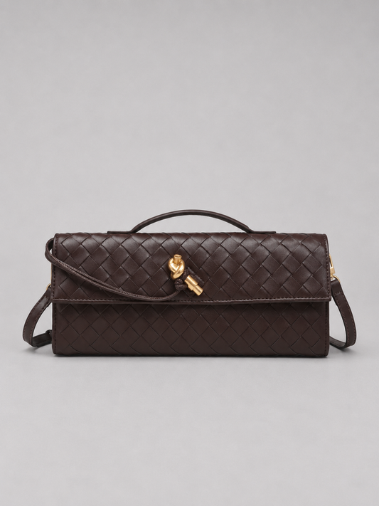 Brenda Woven Clutch Bag - Leather Look Women's Clutch
