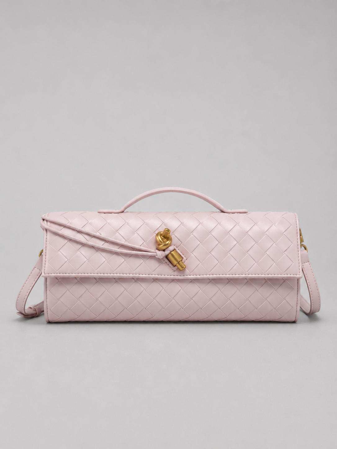 Brenda Woven Clutch Bag - Leather Look Women's Clutch