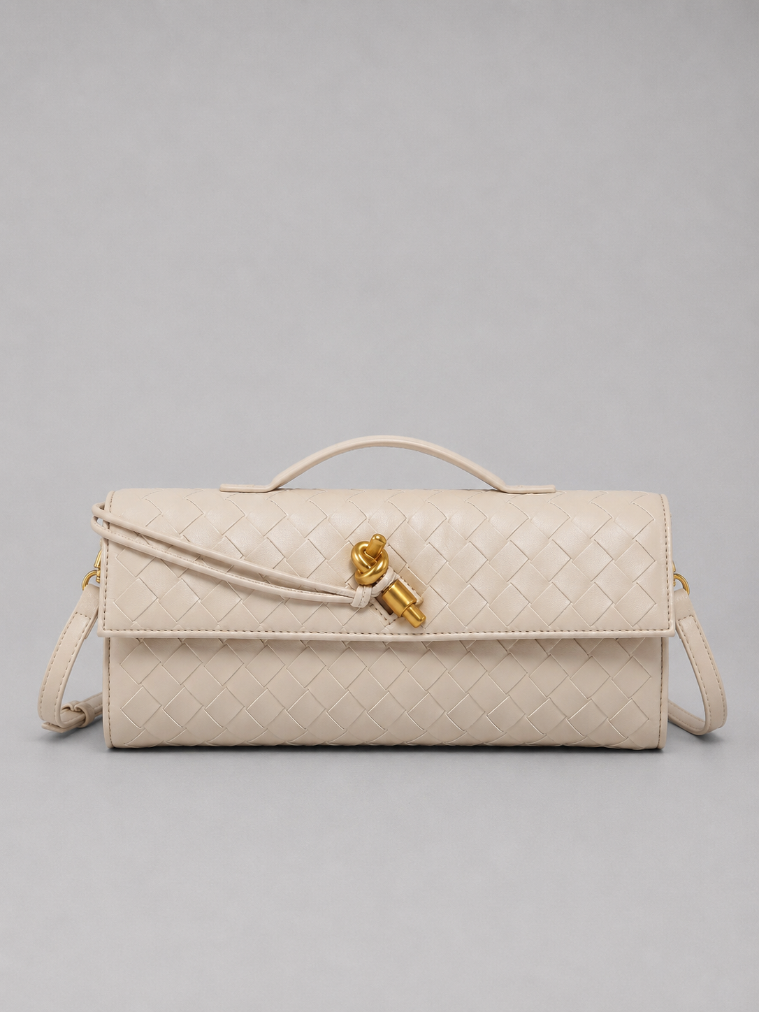 Brenda Woven Clutch Bag - Leather Look Women's Clutch