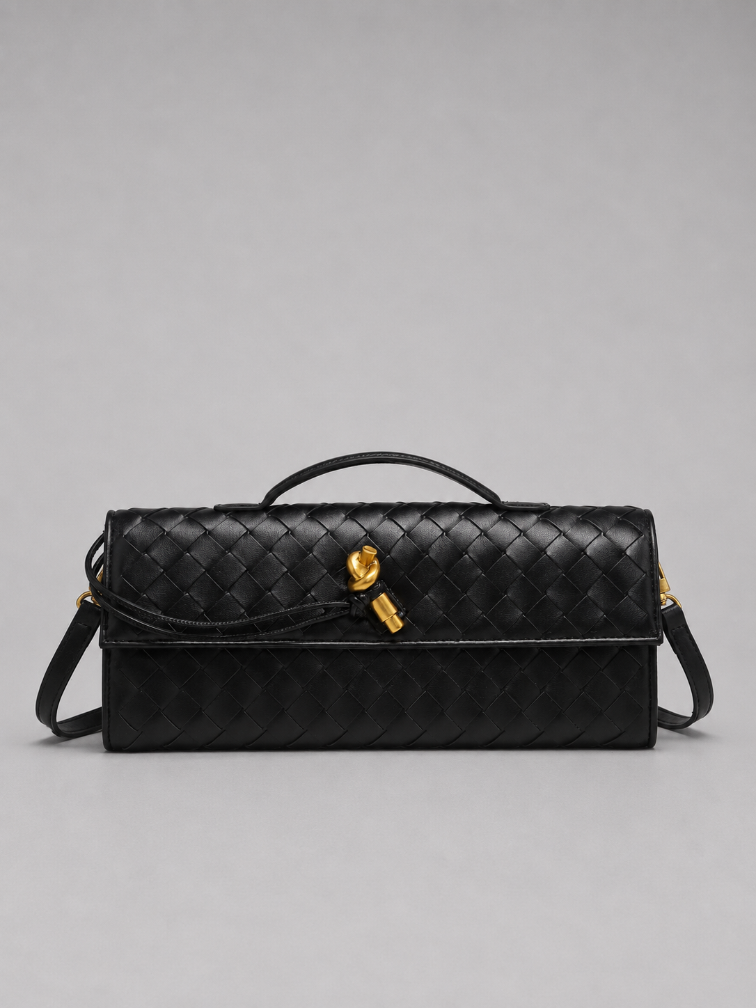 Brenda Woven Clutch Bag - Leather Look Women's Clutch