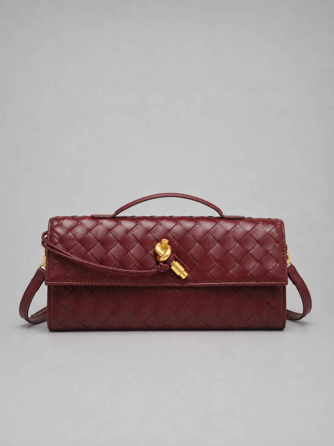 Brenda Woven Clutch Bag - Leather Look Women's Clutch