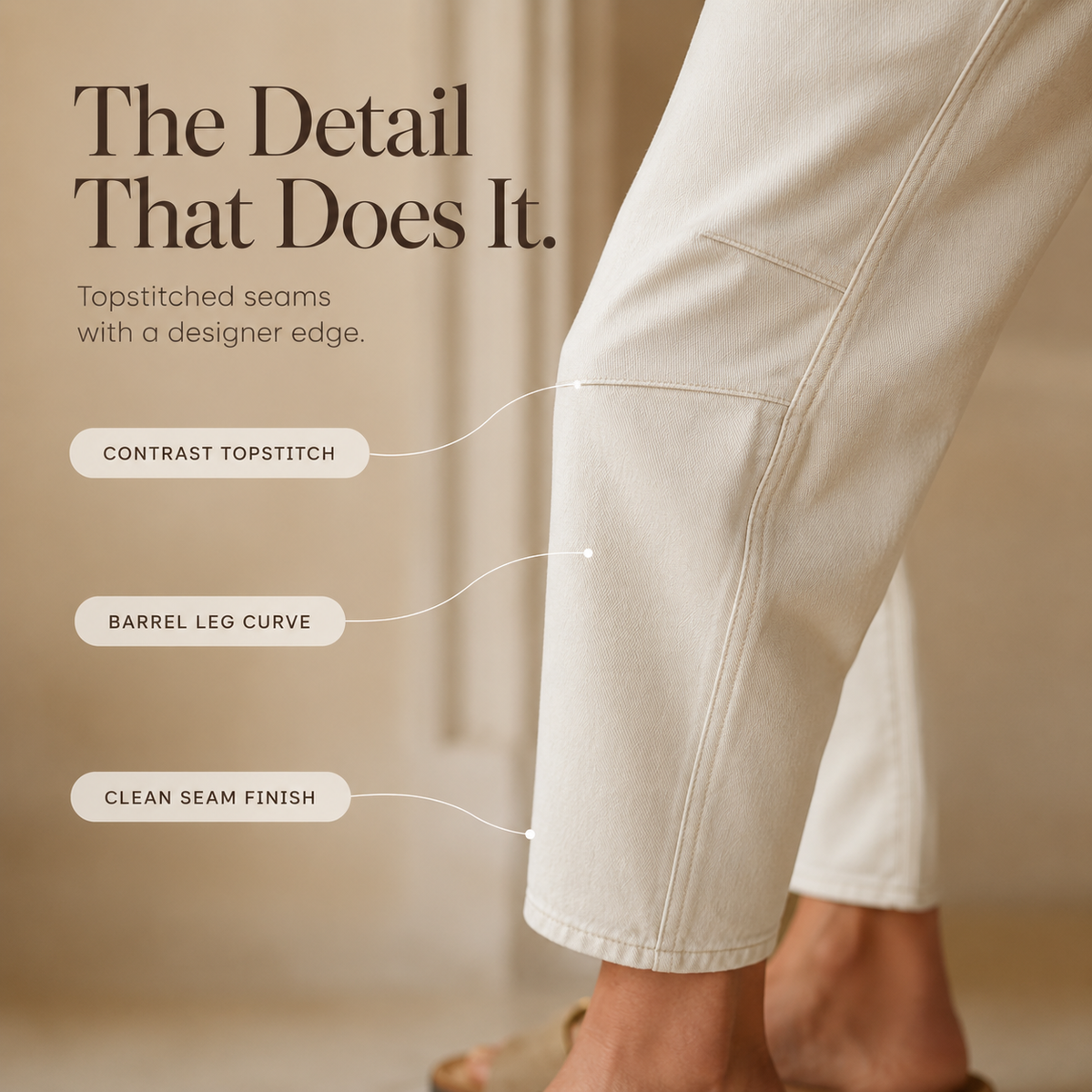 Cropelle Cropped Straight Pants - Women's Barrel Trousers