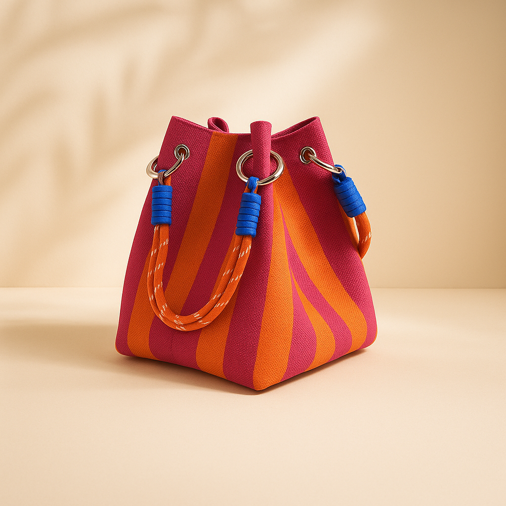 Victoria Bucket Bag - Woven Rope Handle Women's Handbag