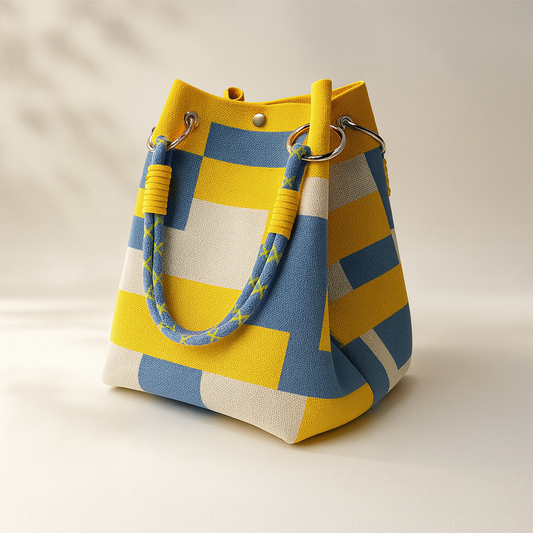 Victoria Bucket Bag - Woven Rope Handle Women's Handbag