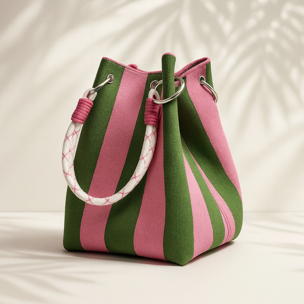 Victoria Bucket Bag - Woven Rope Handle Women's Handbag