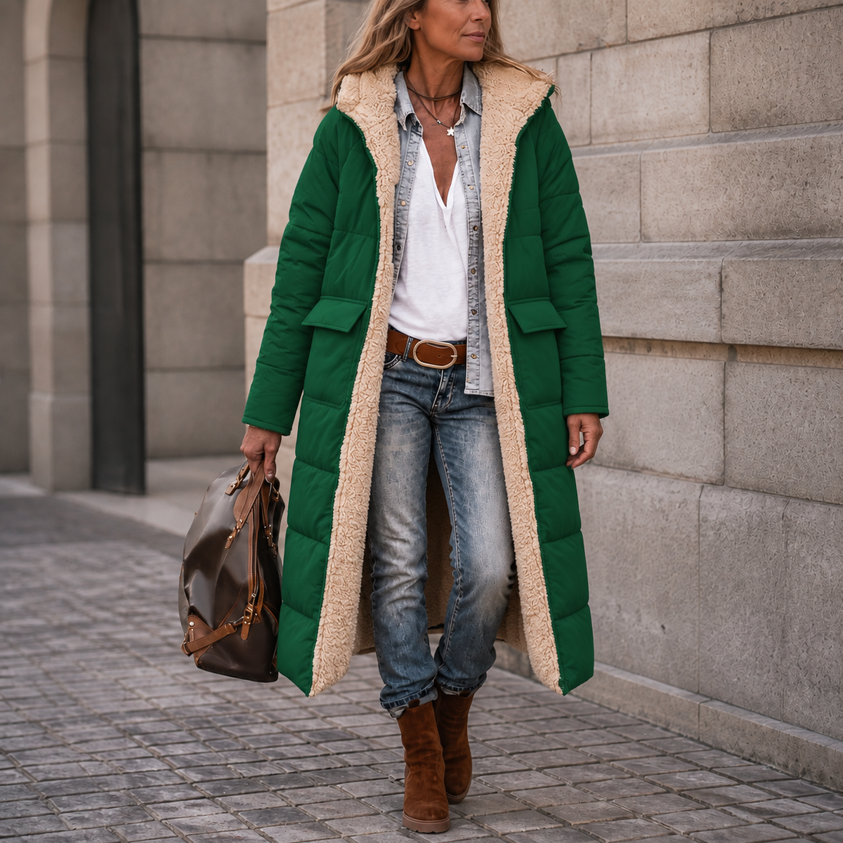 Reversa Reversible Long Coat - Hooded Women's Winter Coat
