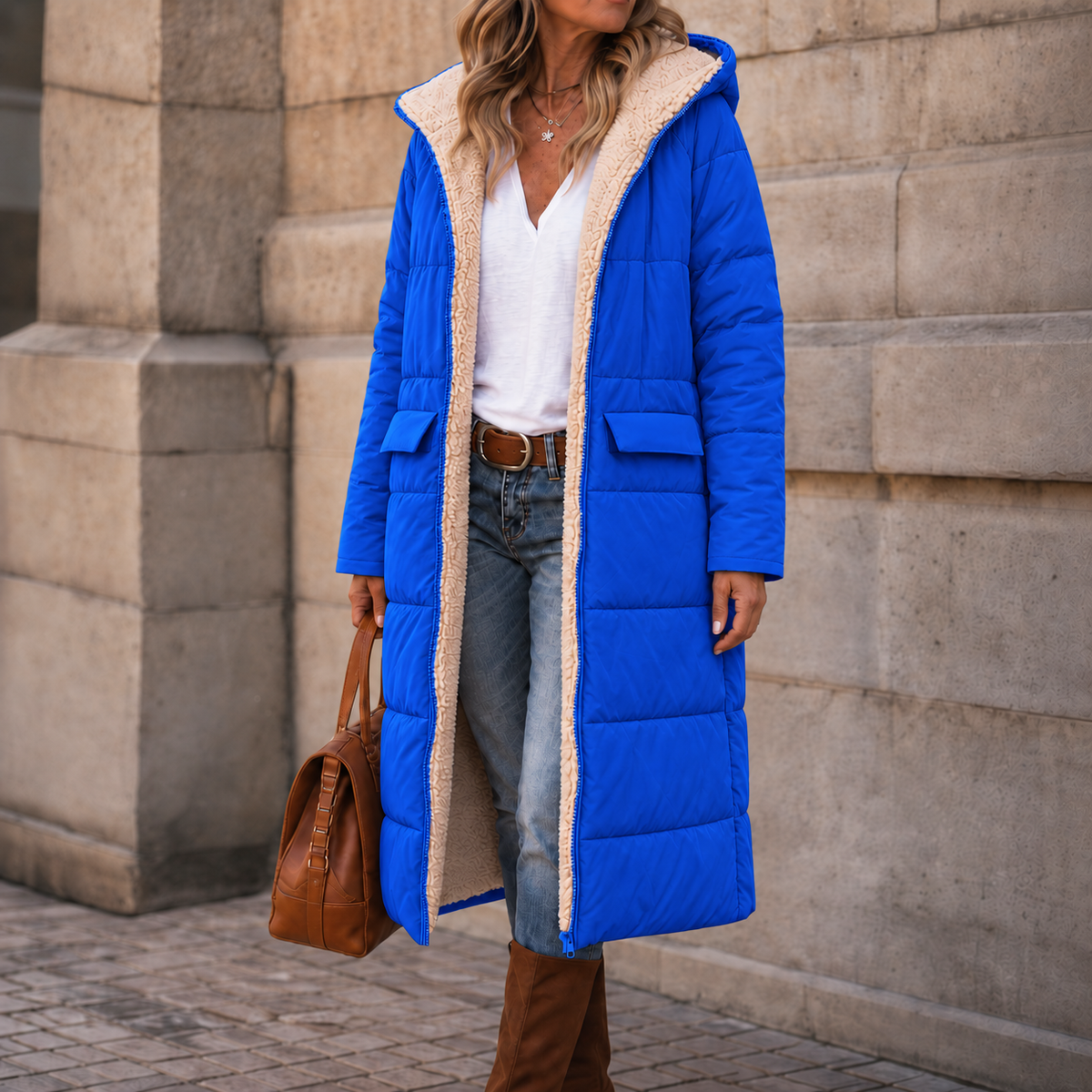 Reversa Reversible Long Coat - Hooded Women's Winter Coat