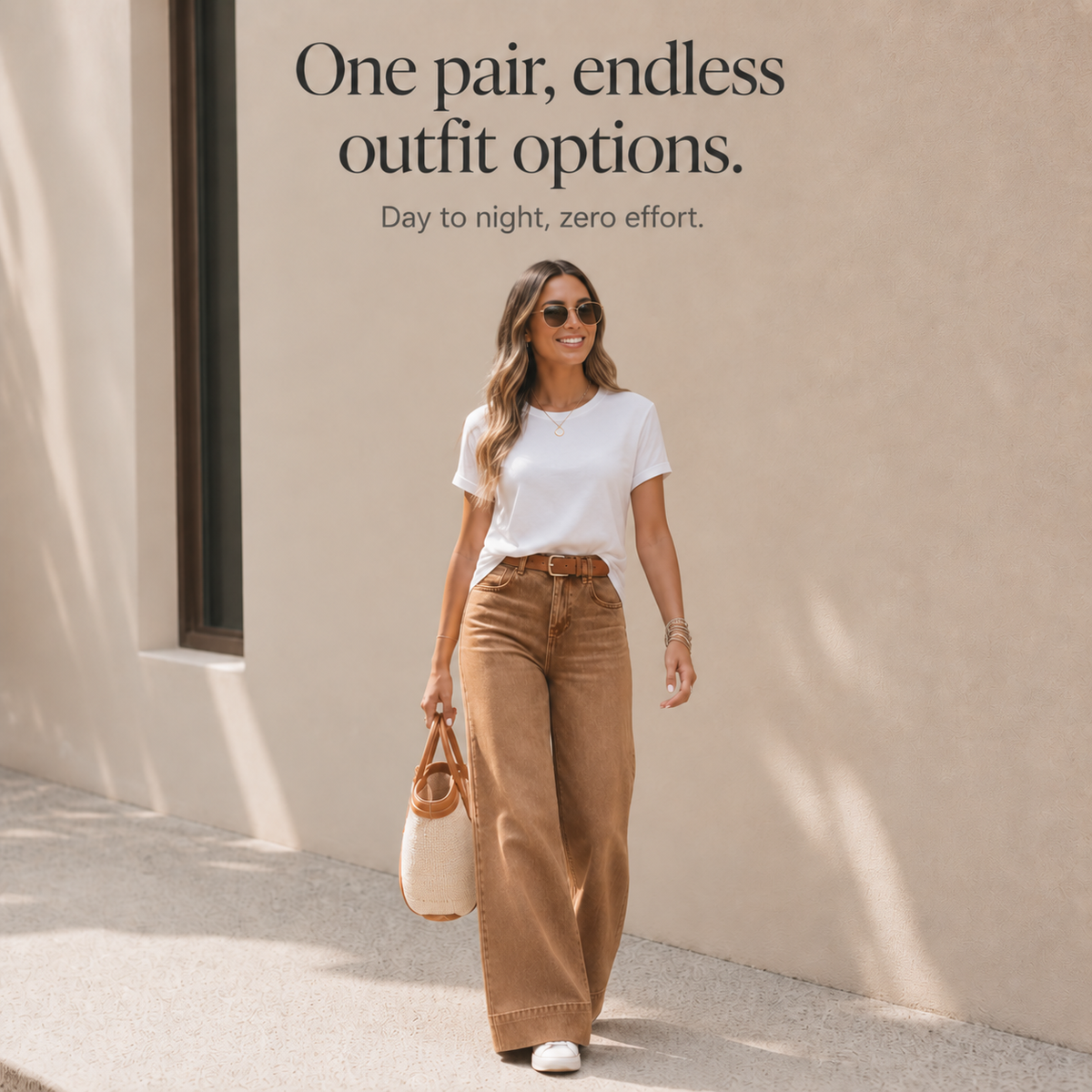 Longline Wide Leg Jeans - Women's High Rise Vintage Jeans