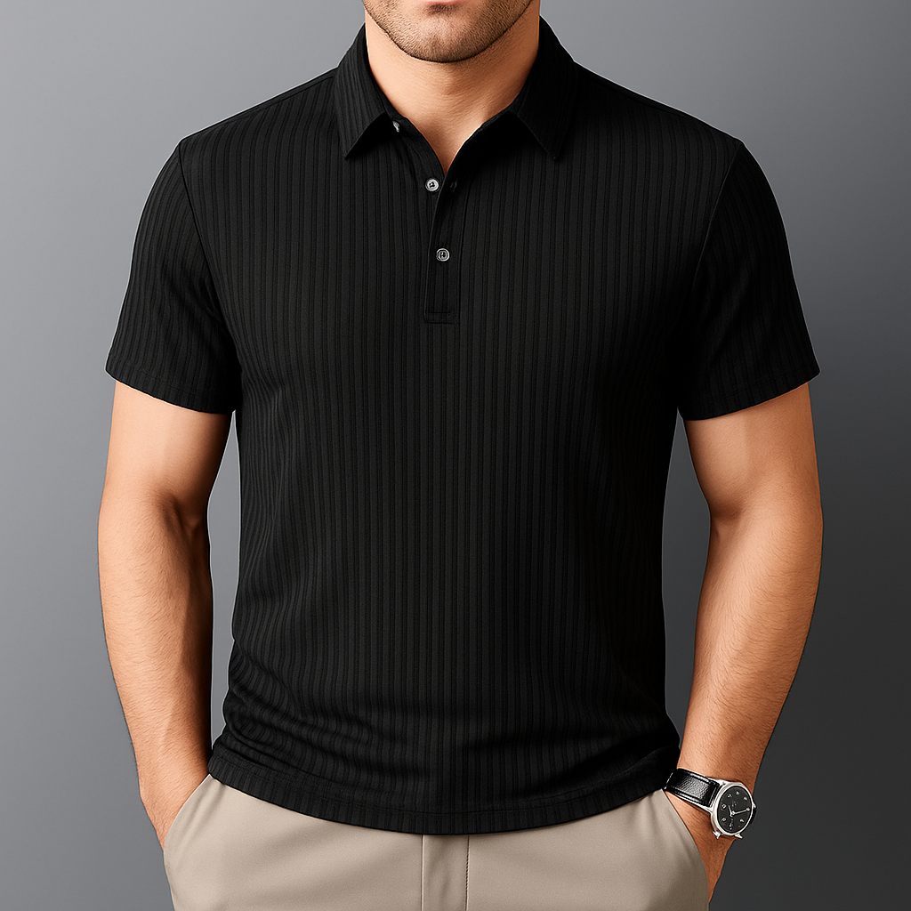 Cavill Polo Shirt - Textured Stripe Men's Polo