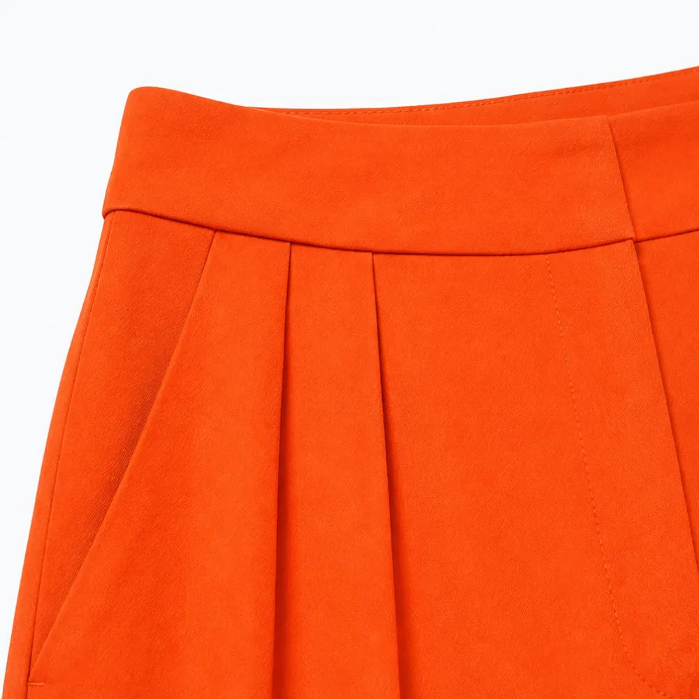 Plisse Pleated Trousers - Women's Cropped Wide Leg