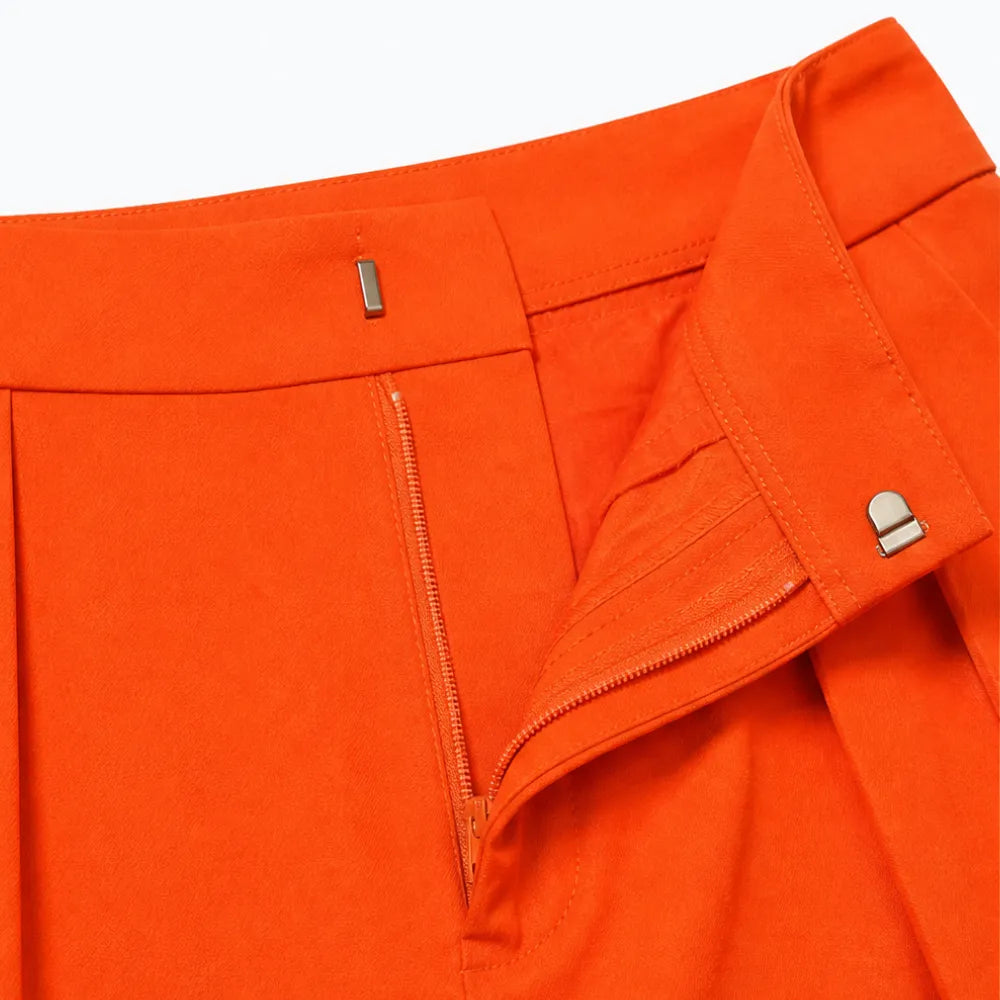 Plisse Pleated Trousers - Women's Cropped Wide Leg
