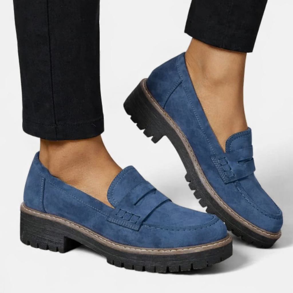 Comfort Loafers - Women's Low Block Heel Loafers