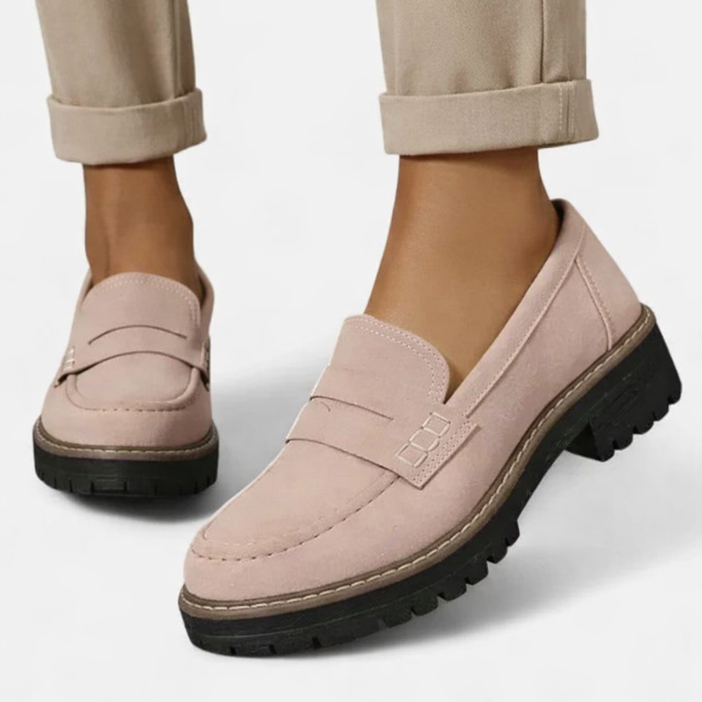Comfort Loafers - Women's Low Block Heel Loafers