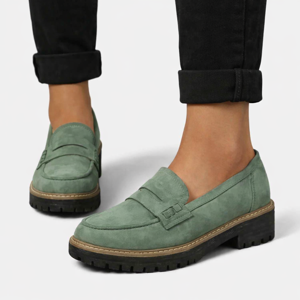 Comfort Loafers - Women's Low Block Heel Loafers