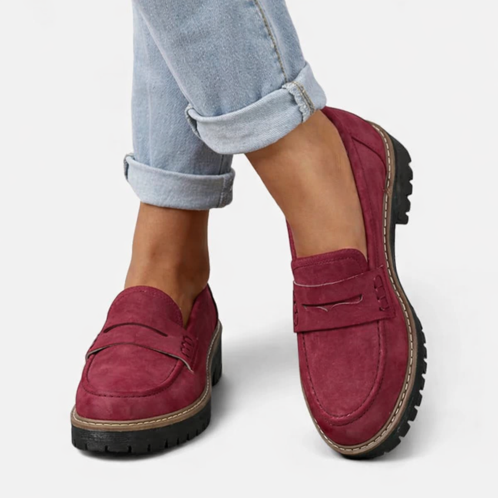 Comfort Loafers - Women's Low Block Heel Loafers