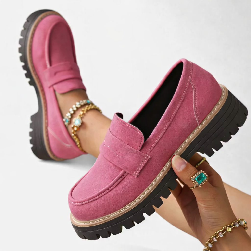 Comfort Loafers - Women's Low Block Heel Loafers