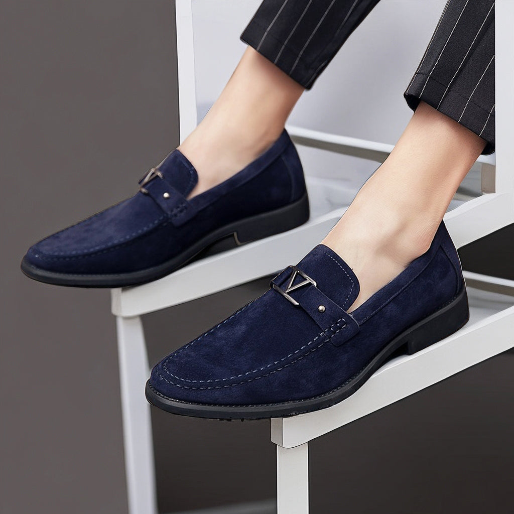 Anthony Loafer - Men's Vegan Suede Buckle Loafers