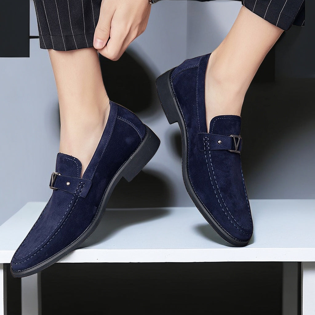 Anthony Loafer - Men's Vegan Suede Buckle Loafers