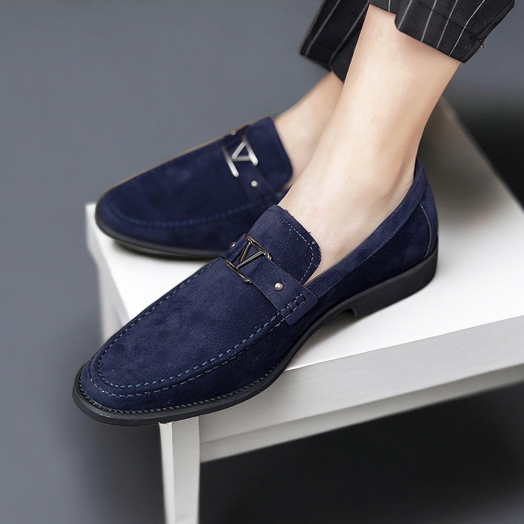 Anthony Loafer - Men's Vegan Suede Buckle Loafers