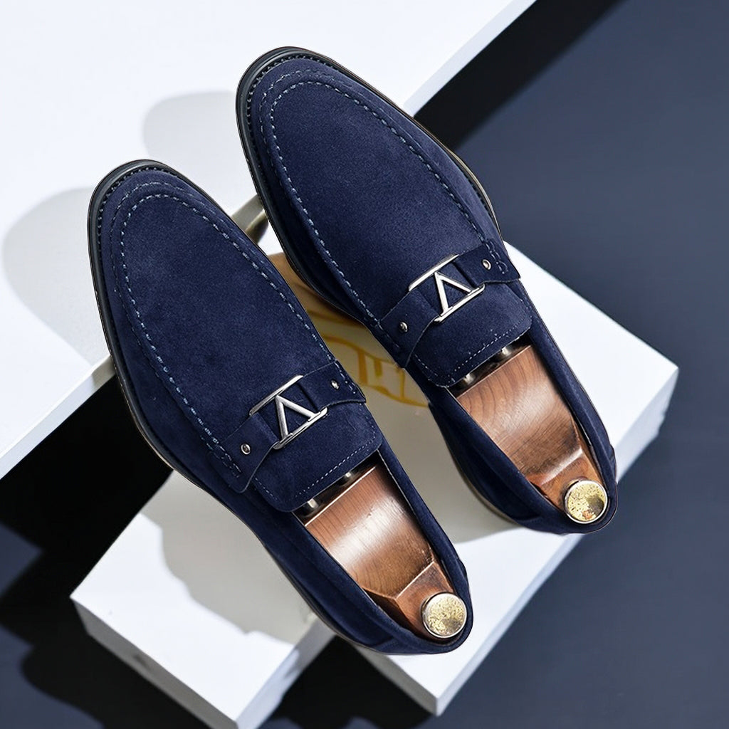 Anthony Loafer - Men's Vegan Suede Buckle Loafers