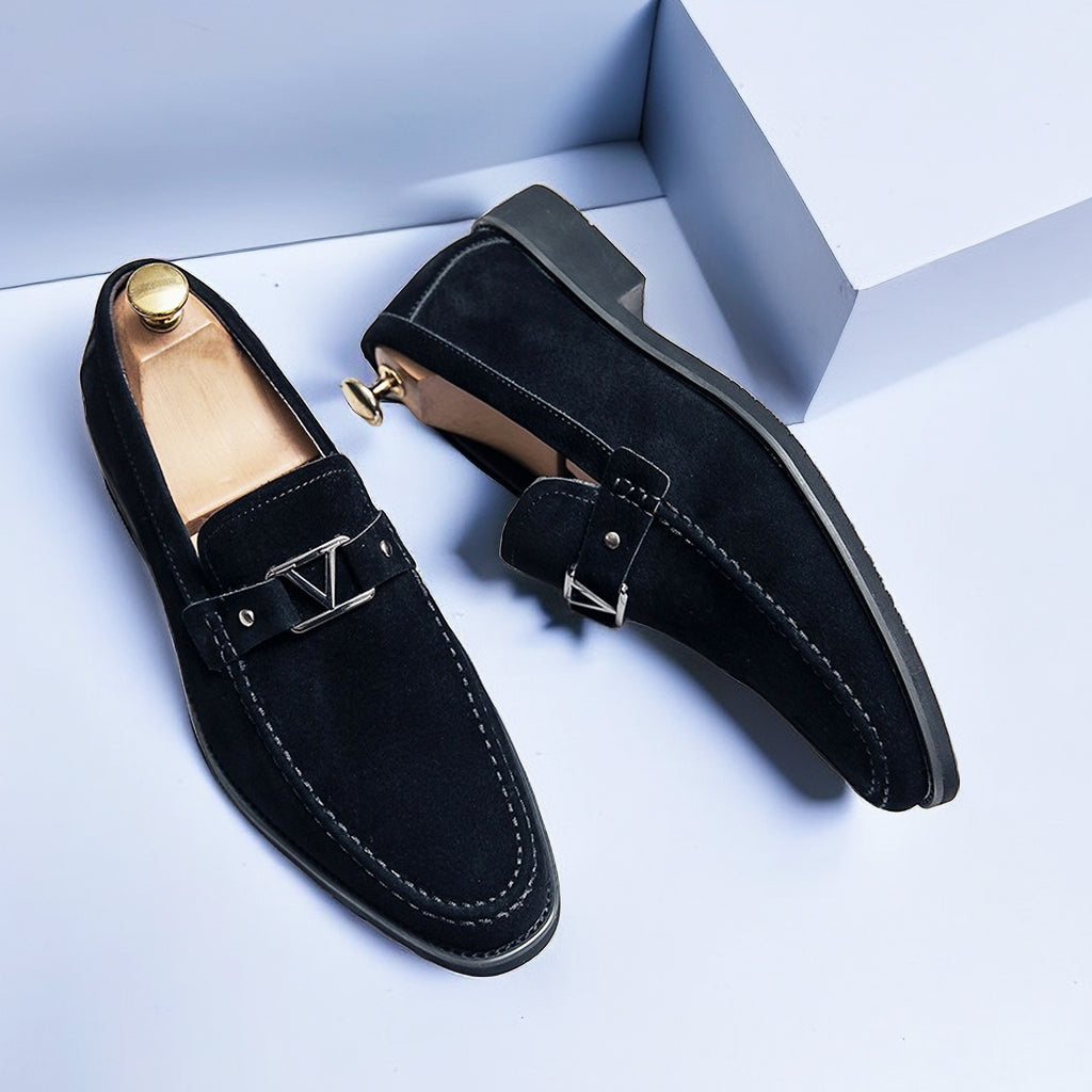 Anthony Loafer - Men's Vegan Suede Buckle Loafers