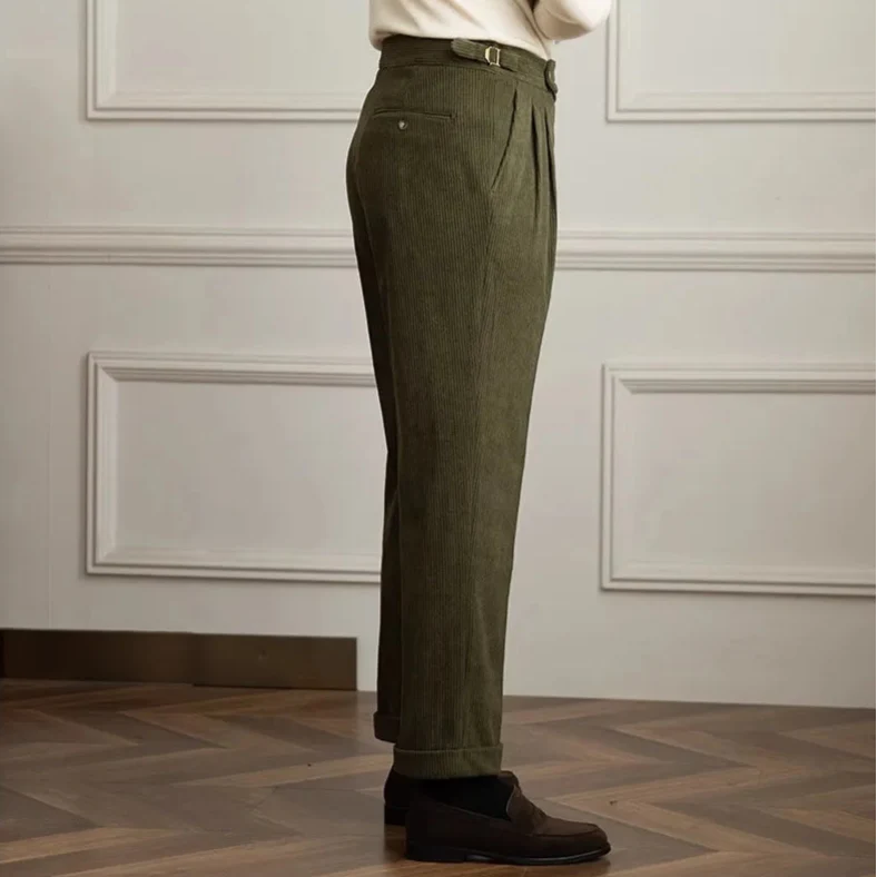 Stratton Corduroy Trousers - Pleated Men's Cords