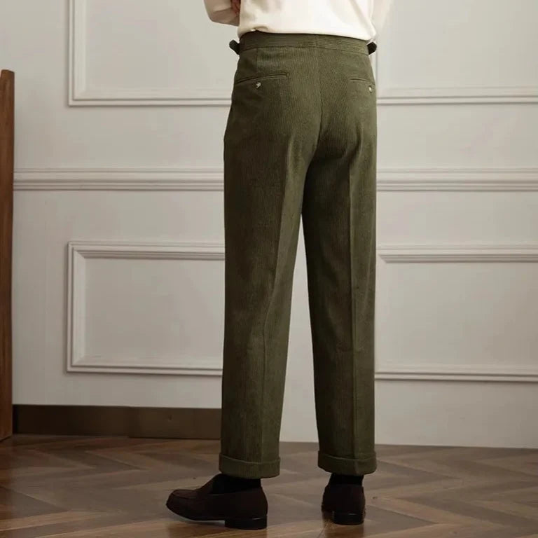 Stratton Corduroy Trousers - Pleated Men's Cords