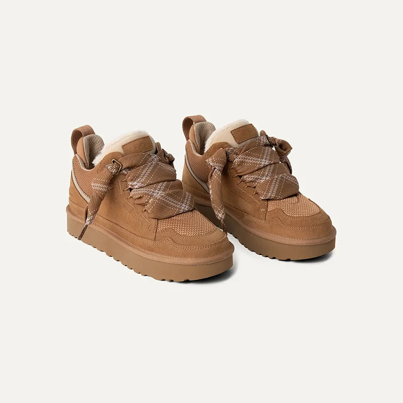 Fleece Lined Platform Trainers - Women's Winter Trainers