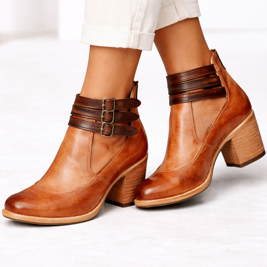 Heeled Ankle Boots - Women's Block Heel Boots