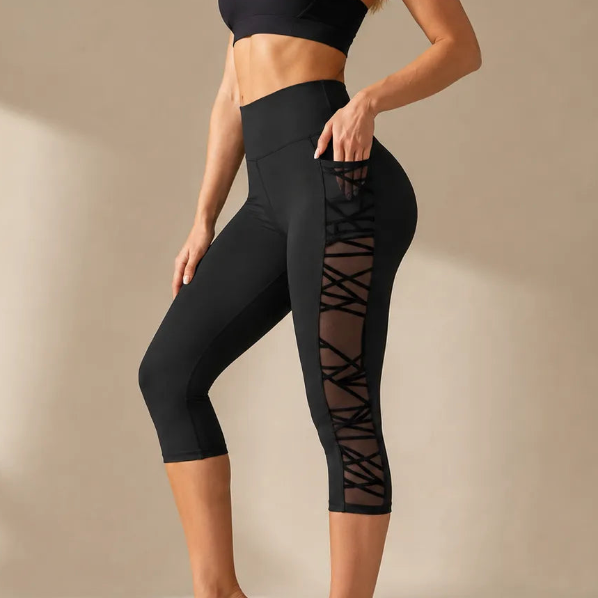 Flexora Capri Leggings - Mesh Side Women's Gym Leggings