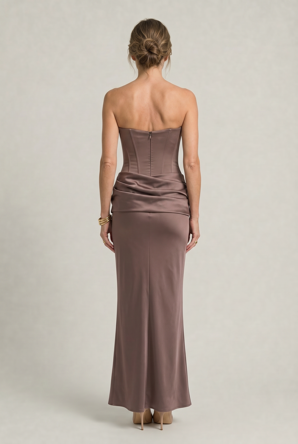 Corset Strapless Maxi Dress - Women's Occasion Dress