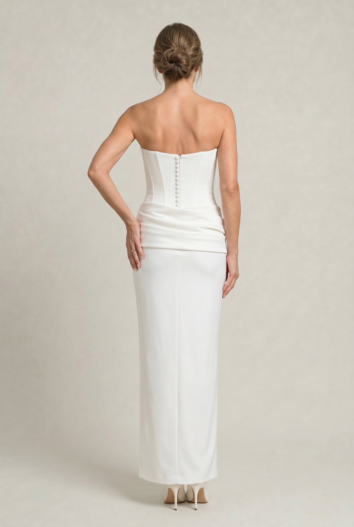 Corset Strapless Maxi Dress - Women's Occasion Dress