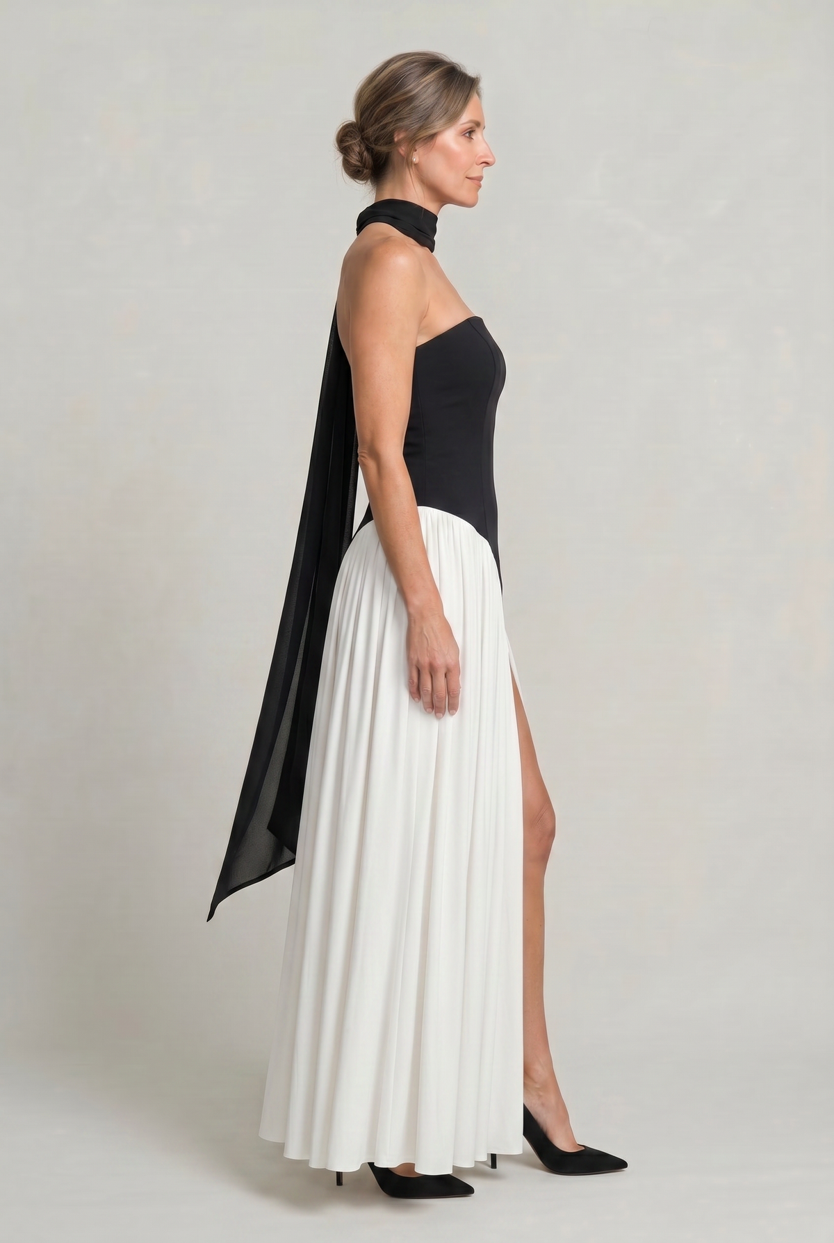 Women's Strapless Maxi Dress - Backless A-Line Dress