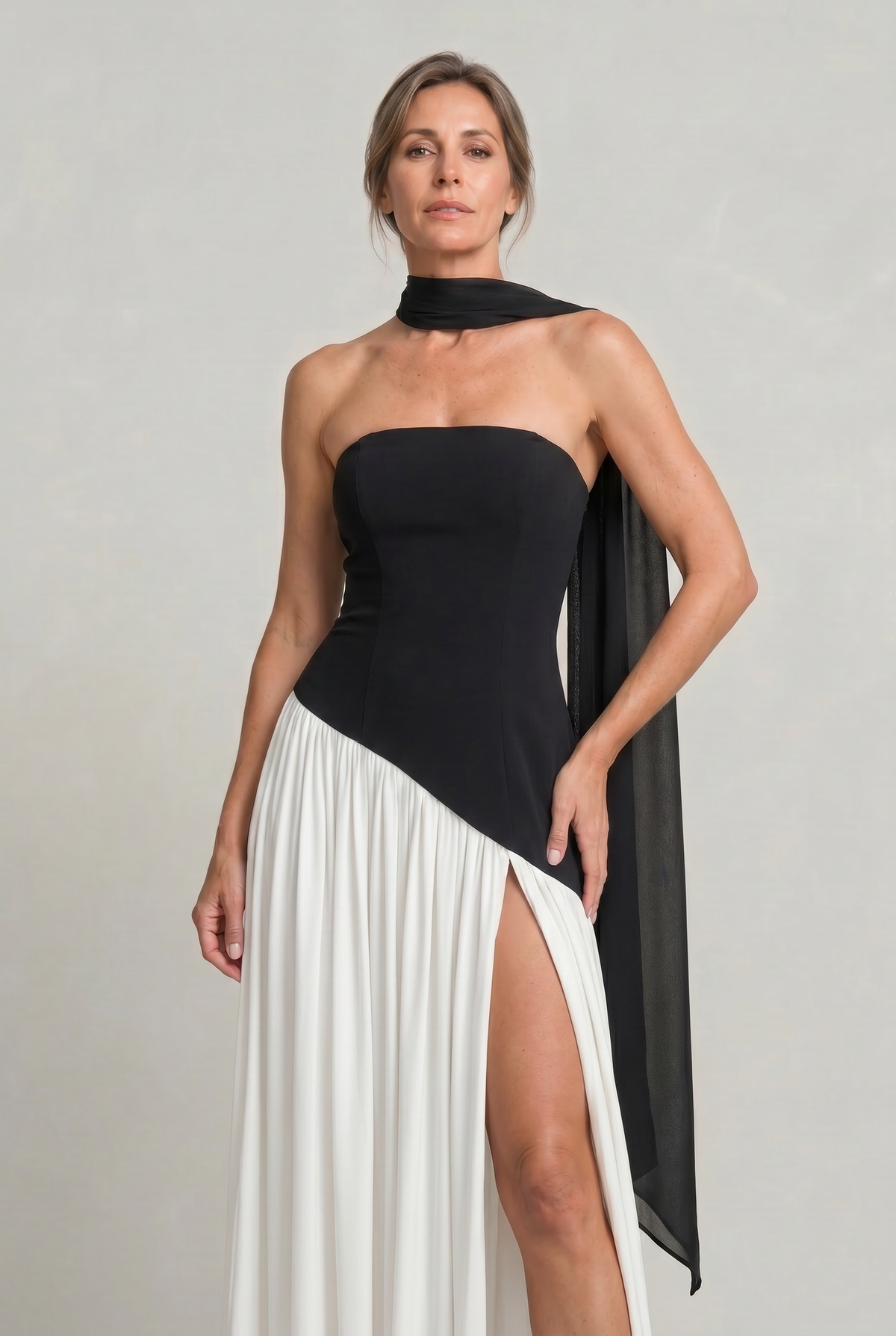 Women's Strapless Maxi Dress - Backless A-Line Dress