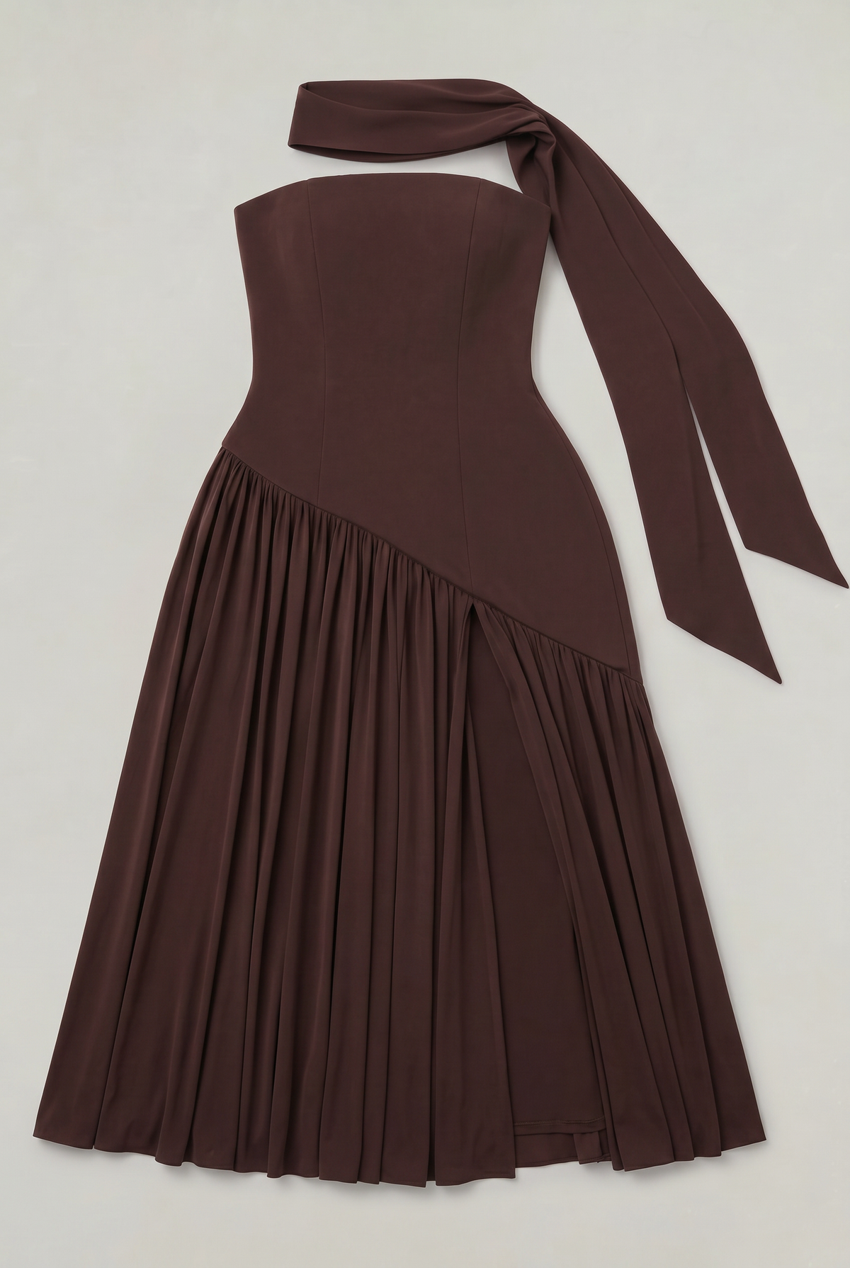 Women's Strapless Maxi Dress - Backless A-Line Dress