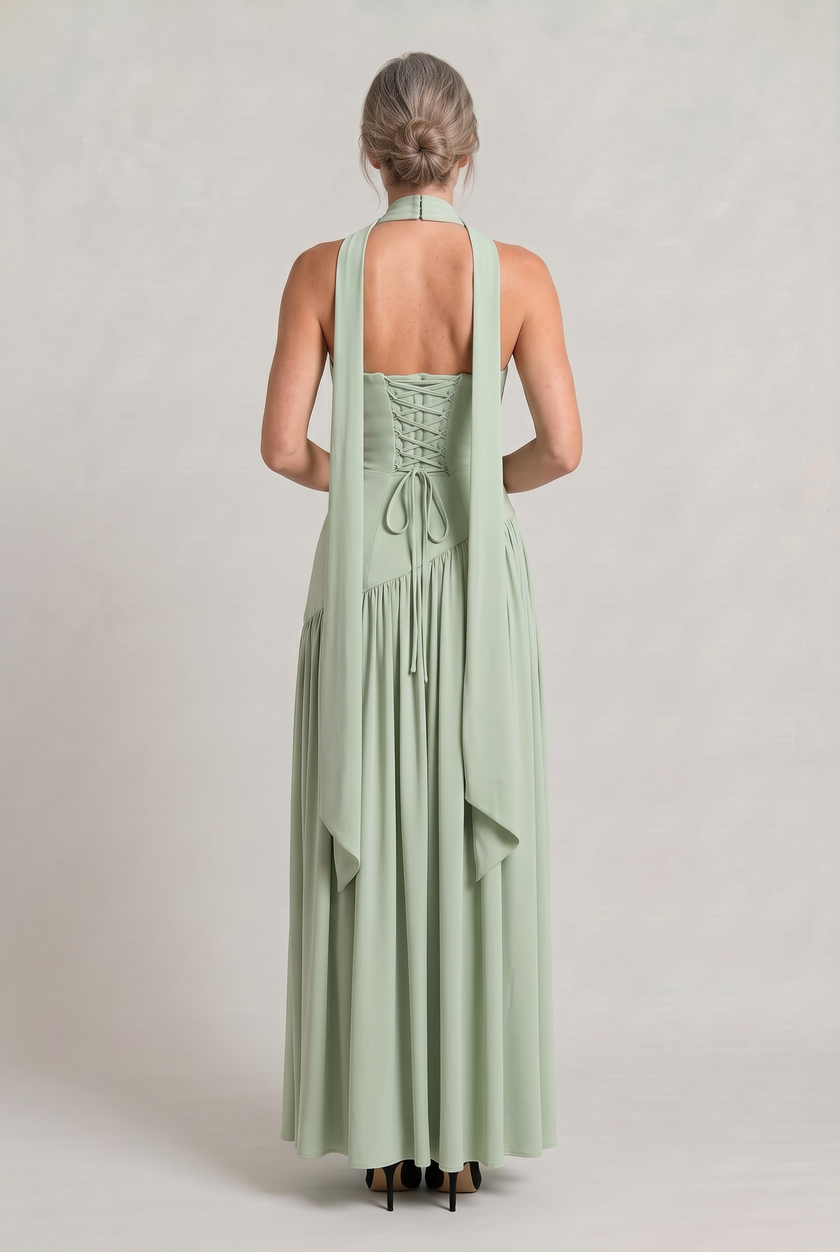 Women's Strapless Maxi Dress - Backless A-Line Dress