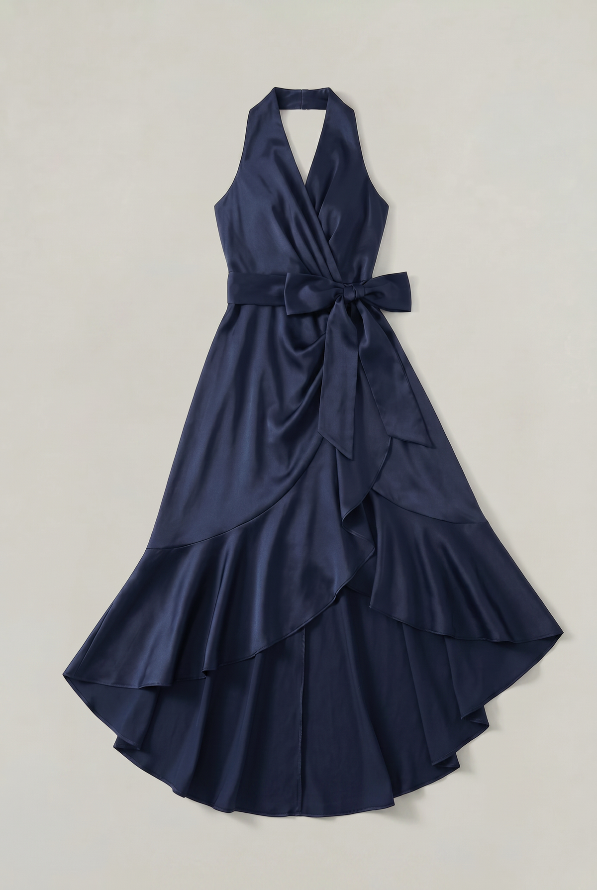 Sleeveless Wrap Midi Dress - Women's Tie Waist Dress